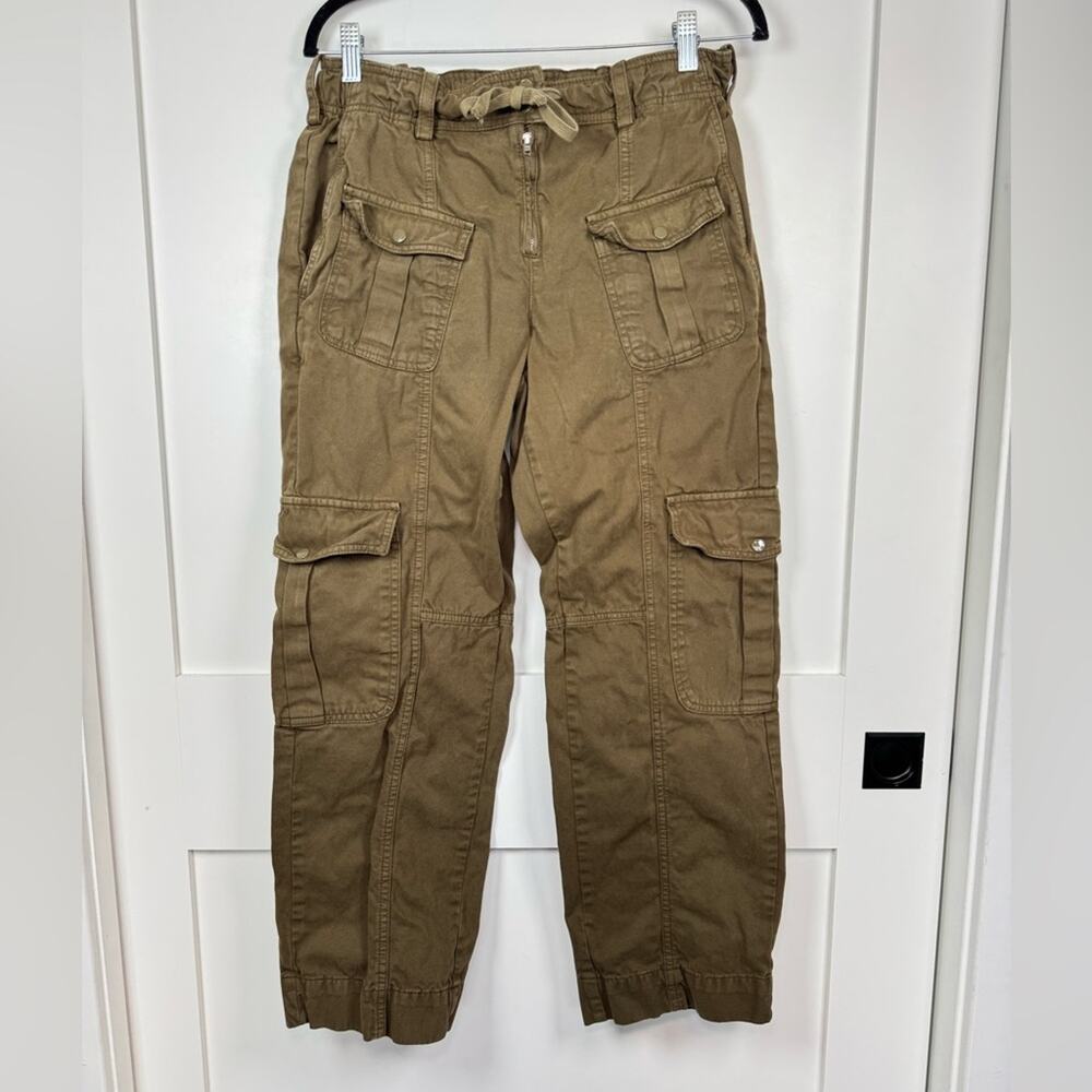 Zara Pocket Cargo Pants High Waist Cinched Waistband Size Small